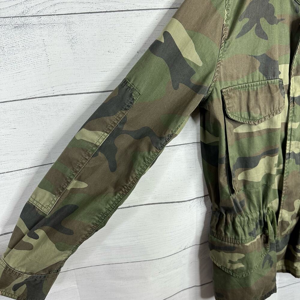 TNA Aritzia Womens size Small Camo Utility Jacket Green Adjustable Waist - Picture 7 of 14